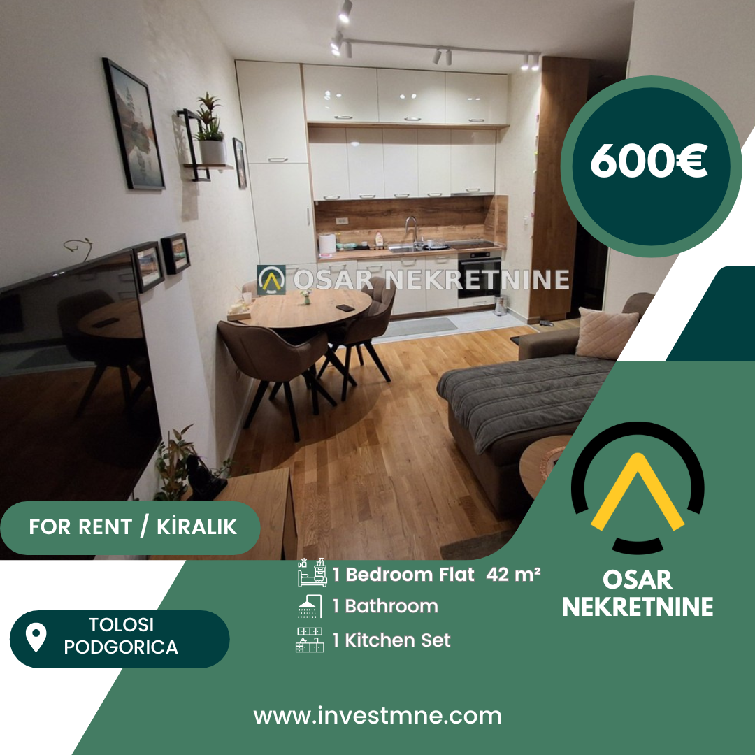 1-Zimmer-Wohnung zur Miete in Tolosi, 42 m²