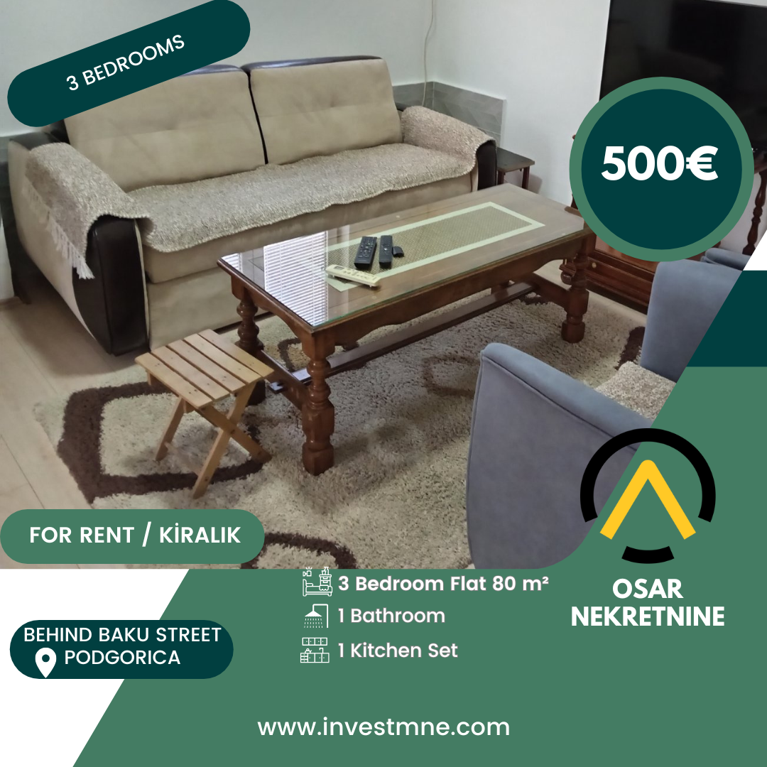 3-Zimmer-Wohnung zur Miete in BAKU, 80 m²