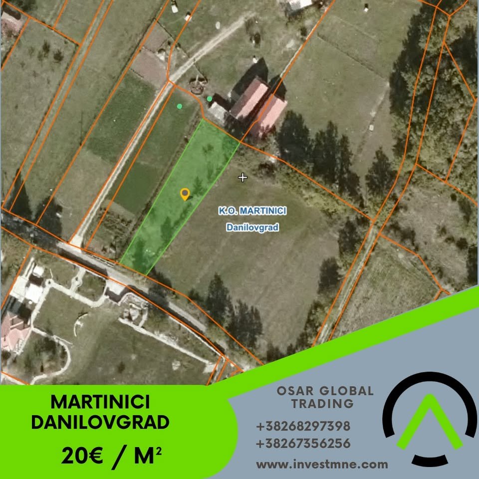 Danilovgrad _ MARTINIĆI _ Arsa _ 854 m²